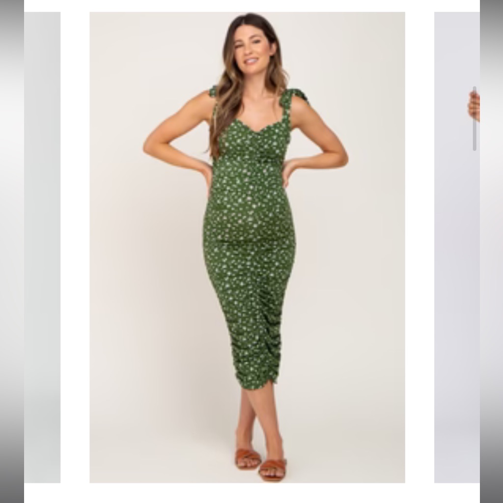 Green Floral Women's Maternity Dress
